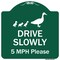 Signmission Drive Slowly 5 Mph Please W/ Duck & Ducklings Walking Graphic Alum Sign, 18" x 18", GW-1818-9979 A-DES-GW-1818-9979 - alternate 1